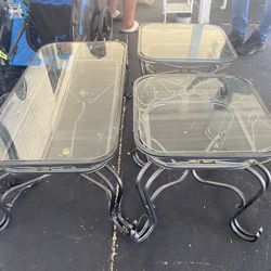 Living Room  Iron And Glass Table