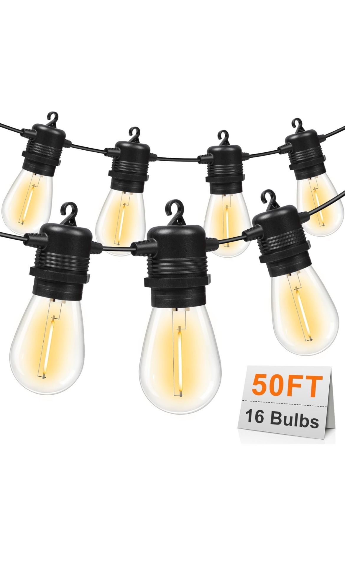 50FT LED Outdoor String Lights