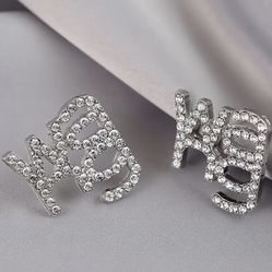 Wang Designer Rhinestone Earrings 