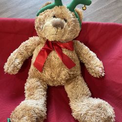 Two Stuffed Plush Christmas Bears