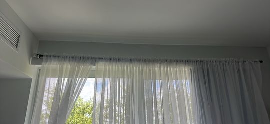 Curtains pair white sheer