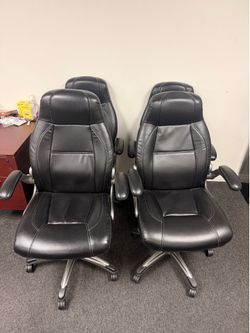 4 leather office chairs