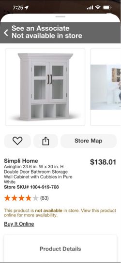 Simpli Home Avington Double Door Bathroom Wall Cabinet