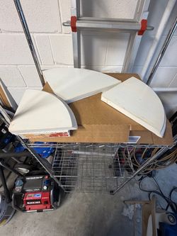 3 White Wood Quarter-Round Corner Shelves