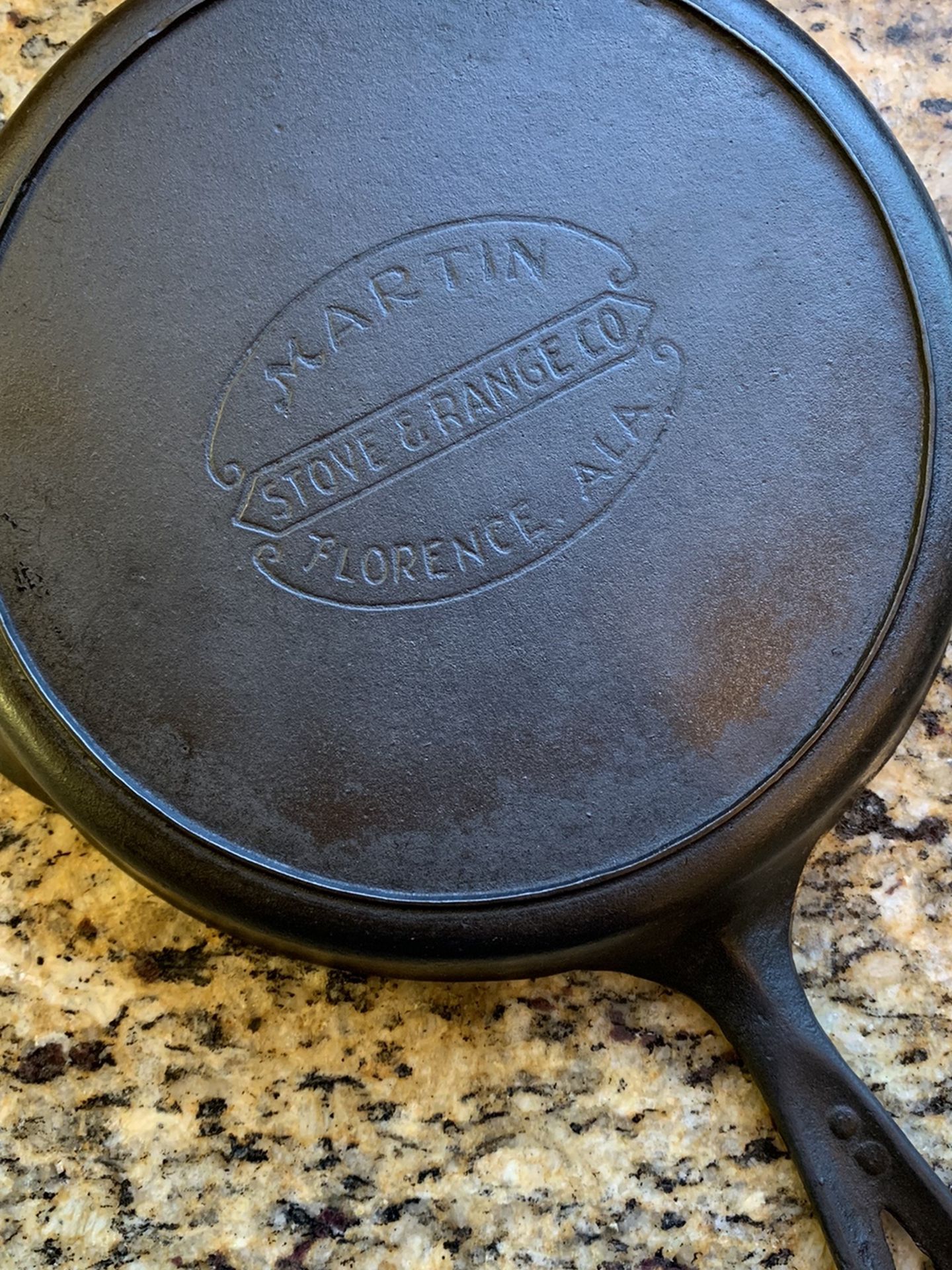 Martin #7 Hamburger Logo Cast Iron Skillet