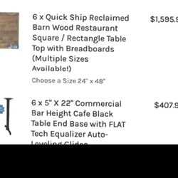 Bar Height Barn Wood Tables 