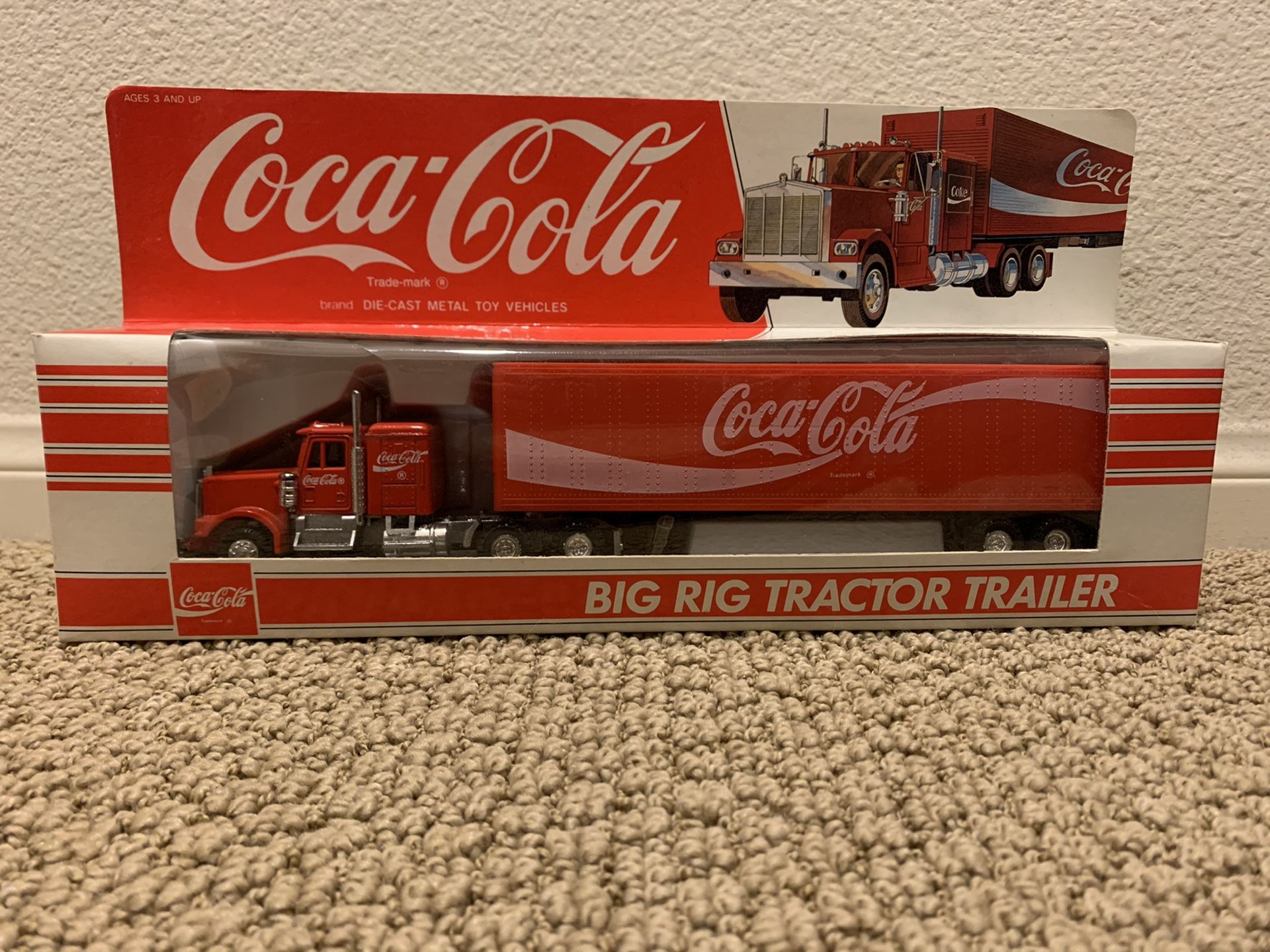 1979 HARTOY "COCA-COLA" TOUGH DIE CAST METAL "BIG RIG TRACTOR TRAILER" #3300C