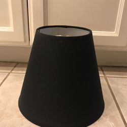 Clip on lamp shade. Black round tapered cloth new shades