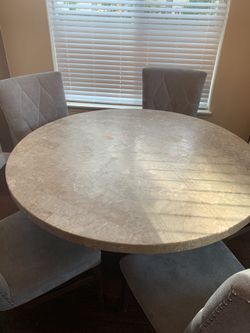 Marble top table with 6 chairs - MOR Furniture