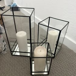 Crate And Barrel Glass Candle Holders
