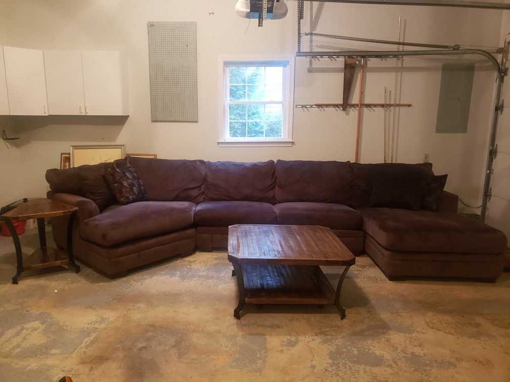 Sectional Sofa + Coffee Table + End Table