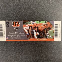 Cincinnati Bengals Vs Falcons Opening Day Season Ticket Stub 9/14/2014 for  Sale in Garden Grove, CA - OfferUp