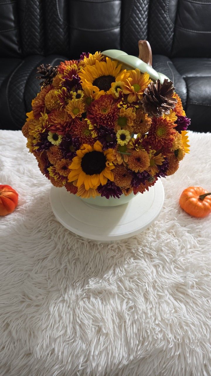 Pumpkin With Fall Colors