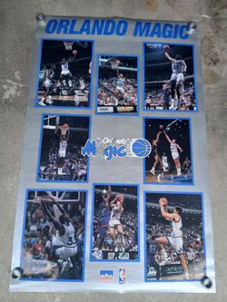 Orlando Magic Inaugural Season (1989-90) 8-Player NBA Action Poster - Starline Inc. *25.00*