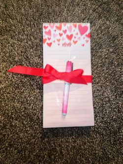 Valentines Day Notepad And Pen