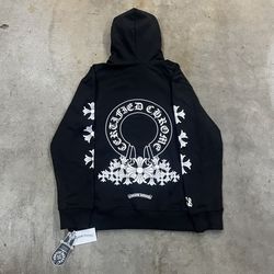 Black Chrome Hearts Logo Cross Hoodie