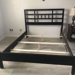 BEAUTIFUL  QUEEN SIZE BED FRAME—BOXSPRING  INCLUDED -SOLID WOOD