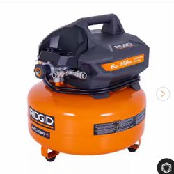 6 Gal. 150 PSI Portable Electric Oil-Free Jobsite Pancake Air Compressor with Dual Pressure Gauges and 2-Quick Couplers
