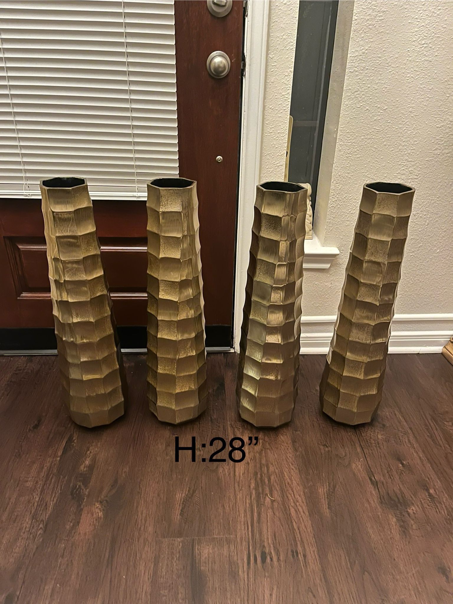 New Metal Gold Vases Set Of Four 