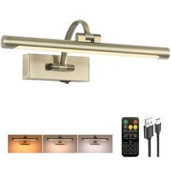 New 15.7” Rechargeable LED Wall Picture Light Battery Operated in Antique Bronze 