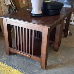 Set Of Solid Wood Side Tables 