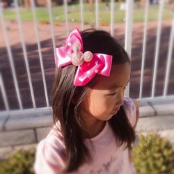 Minnie bow hair clips, big glittered 3d bows
