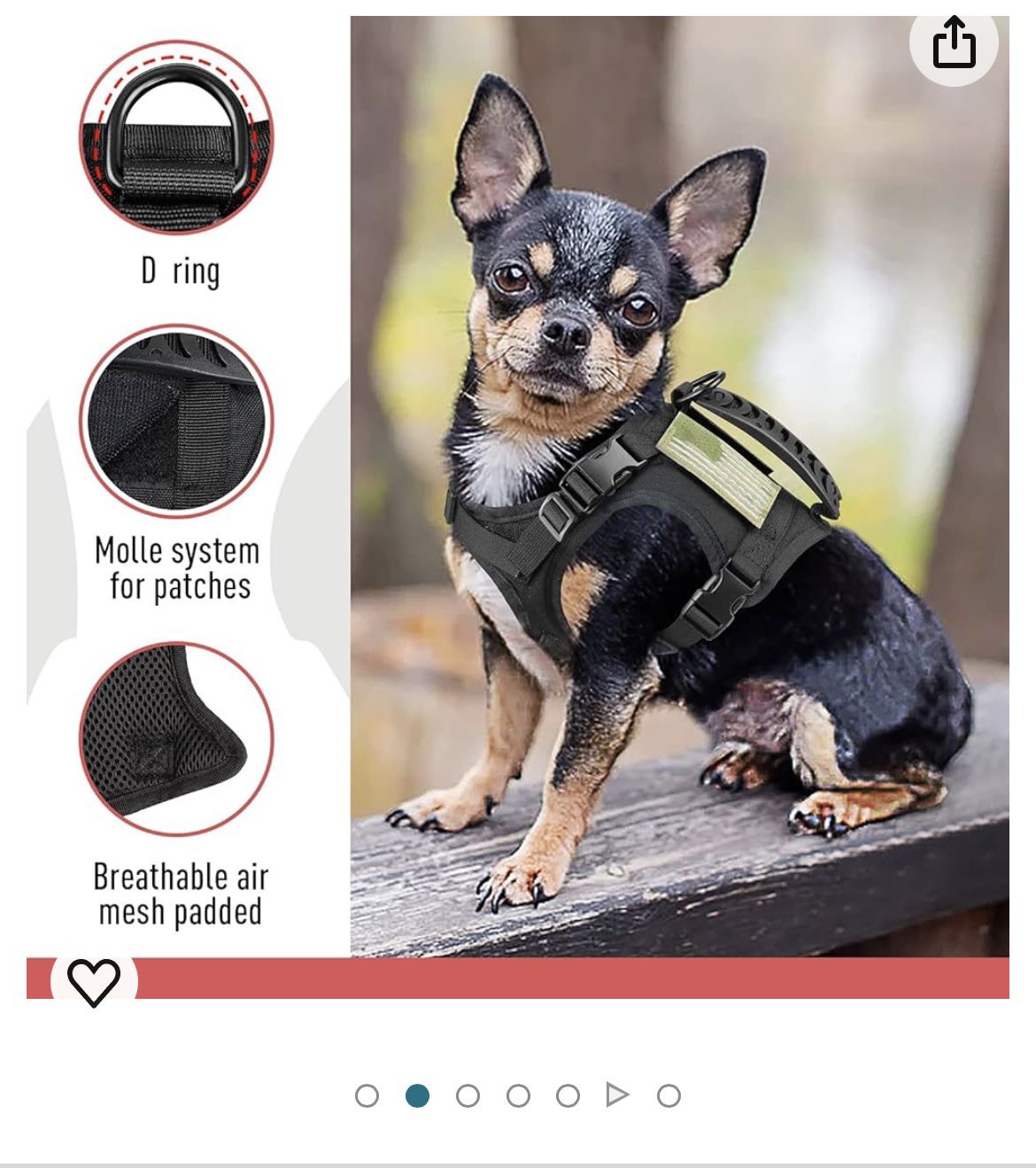 Tactical Dog Harness Pet Vest , Tactical Puppy Comfy Vest With Control Handle K9 Military Adjustable Pet Vest Harness For Outdoor Training (Medium, Bl