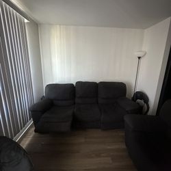 Couches Dark Brown Both Recline Good Condition 