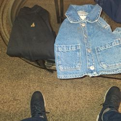 One Jean Jacket Size 5t And A Black Sweatshirt Size year.  Two For 5 Total 