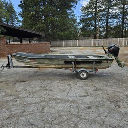14ft Aluminum Bass / Duck Boat 9.9/15