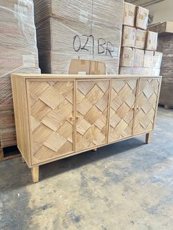 Sideboard Kitchen Cabinet with 4 cabinet doors & shelves for storage