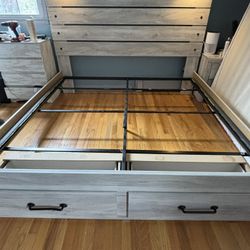 King size Bed Frame With 2 Drawers 