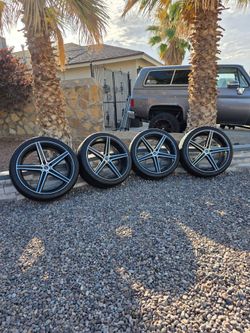 22 Inch Rims and Tires 5 lug 5x114.3....400$ cash firm!