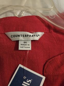 Red 2X Long Sleeve Light weight  Blouse