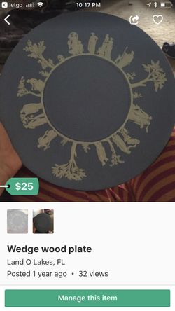 Wedge wood plate