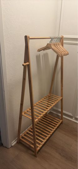 Wooden clothing rack