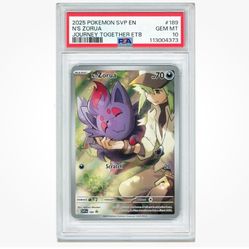 2025 POKEMON SVP EN-SV BLACK STAR PROMO #189 N'S ZORUA PSA 10 GEM MINT