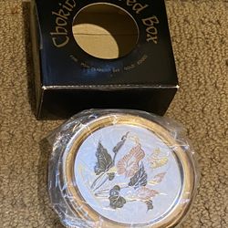 NWT~Vtg The Art of Chokin Fine China 24 KT Gold Trim Trinket Box-Made in Japan