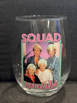 The Golden Girls Squad Goals Stemless Tear Drop Wine Glass 20 oz ABC Studios
