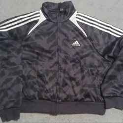 New Adidas Women's Size Large Full Zip Jacket 3 Stripe Track