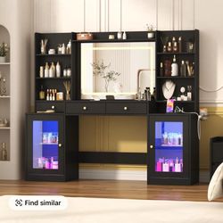 62 inch Black Vanity 