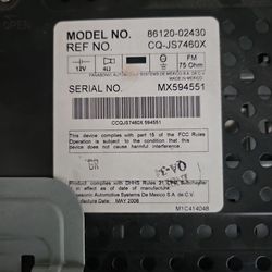 2004-2005 Toyota Corolla AM FM Radio CD Player