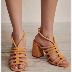 Free People Orange Colette Heels