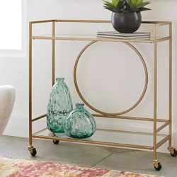 Jackford Antique Gold Bar Cart