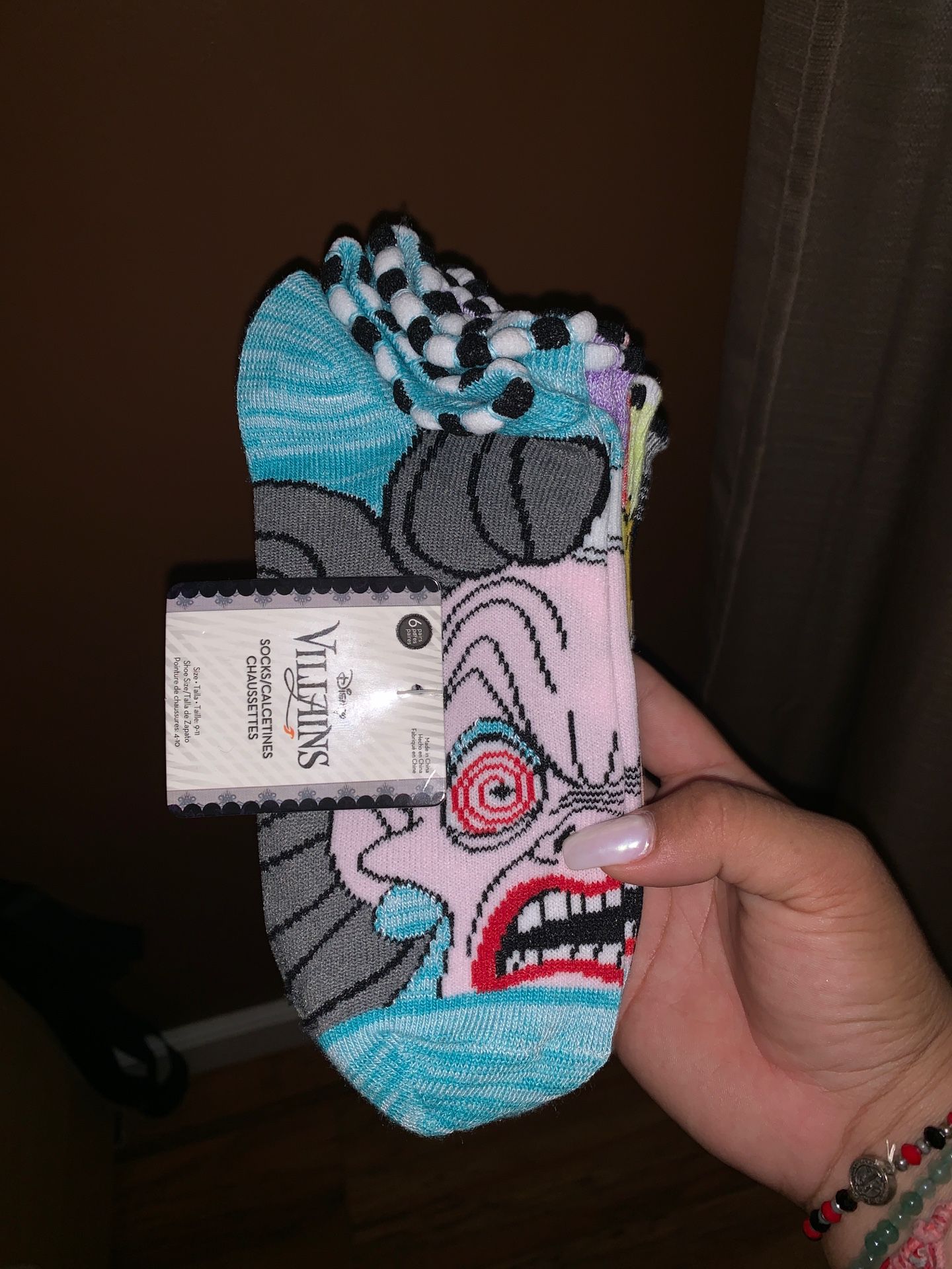 Disney villains 6 pack socks