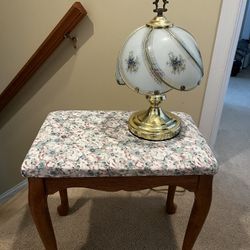 Sewing Or Makeup Stool and Table Lamp