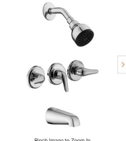 3 Handle 1-Spray Tub and Shower Faucet 1.8 GPM in Chrome (Valve Included)