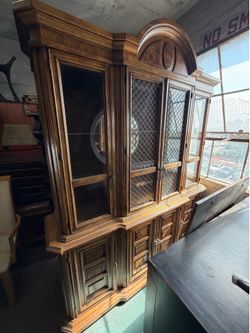 Solid wood china cabinet with interior lights