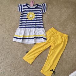 NWT Flower Outfit Set size 18-24m 3T 5T