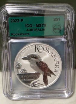 MS70 2022 Australian Kookaburra 1 oz silver coin